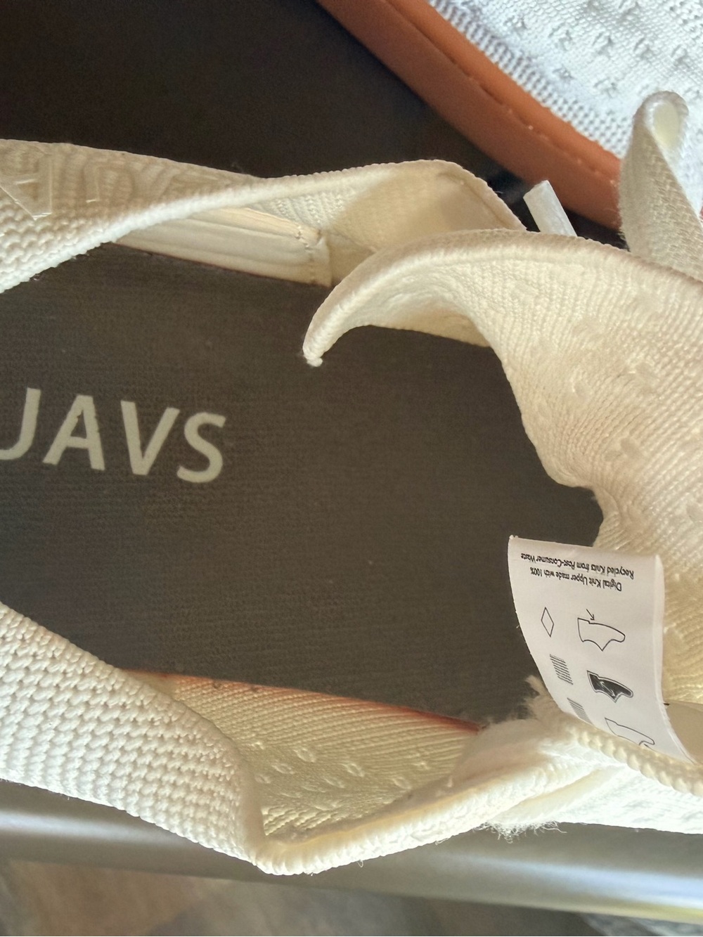 Suavs Unisex Ivory Knit Sneakers with Tan Sole - Picture 8 of 10